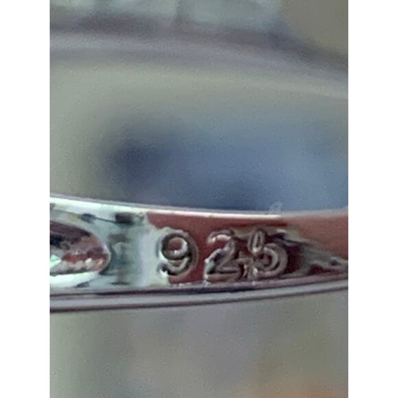 Womens Ring 925 Sterling Silver Sz. 6.25 Faux Mystic Topaz Hearts Cubic Zirconia - Picture 4 of 7